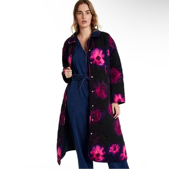 🆕RACHEL COMEY X TARGET SMUDGE PRINT PINK & PURPLE FLORAL QUILTED JACKET COAT - Picture 3 of 12